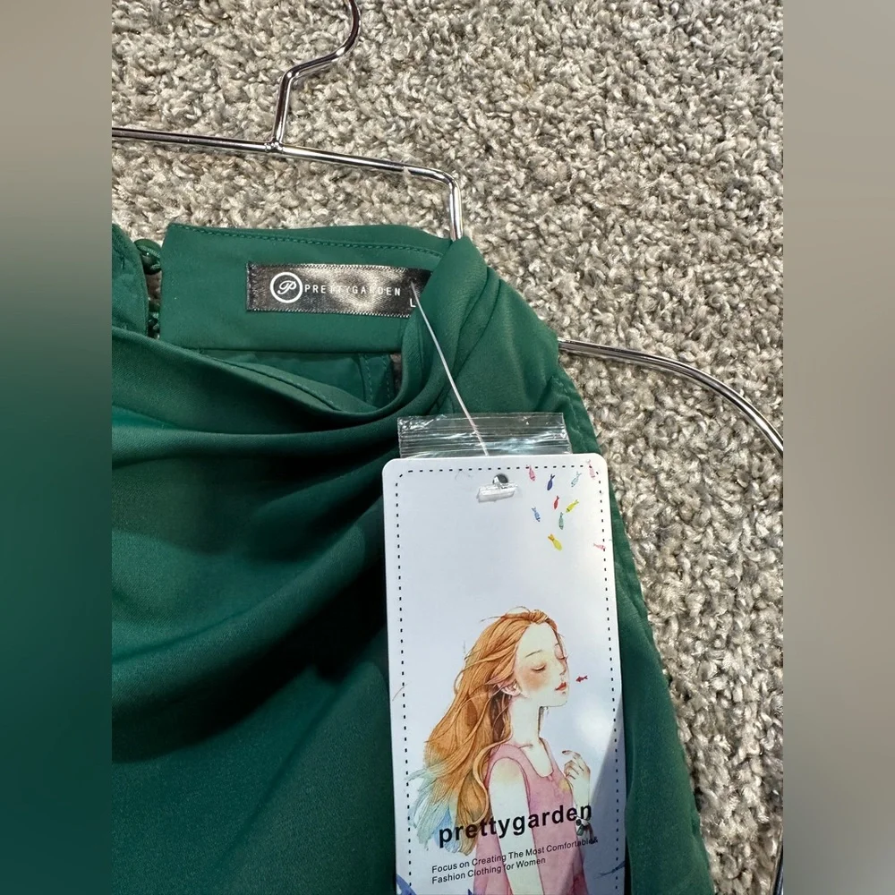 NWT Sleeveless Mock Neck Crop Tops Wide Leg Pants Set Size Large - Picture 5 of 5